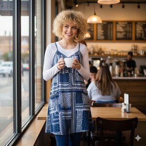 KNOX ROSE sundress jumper navy & white bandana print (see measurements)